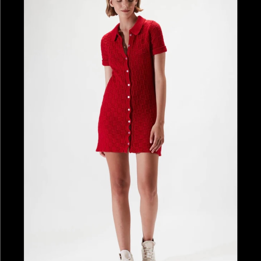 Red Mini Knit Dress by Rue Stiic: S- NWOT